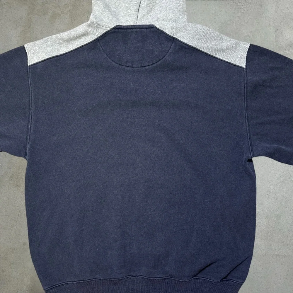 Vintage Chaps Hoodie Mens XL Navy Blue Grey Pullover Established 1978 Logo
